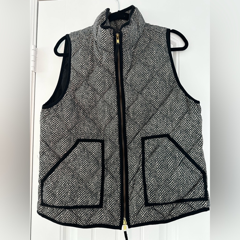 J. Crew Excursion Herringbone vest Quilted puffer vest